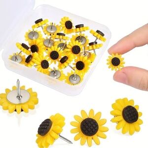 NWT Lot of 20 Sunflower Thumbtacks Push Pins